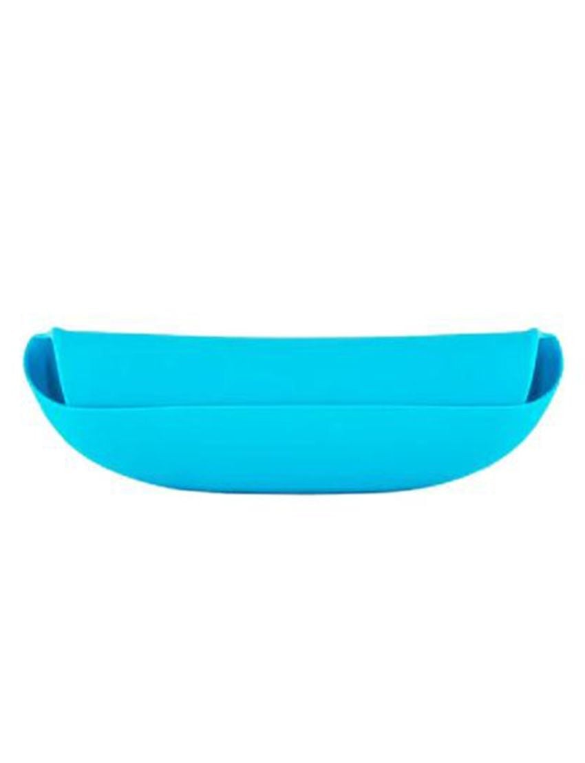 Silicone Bib With Crumble Catcher Blue