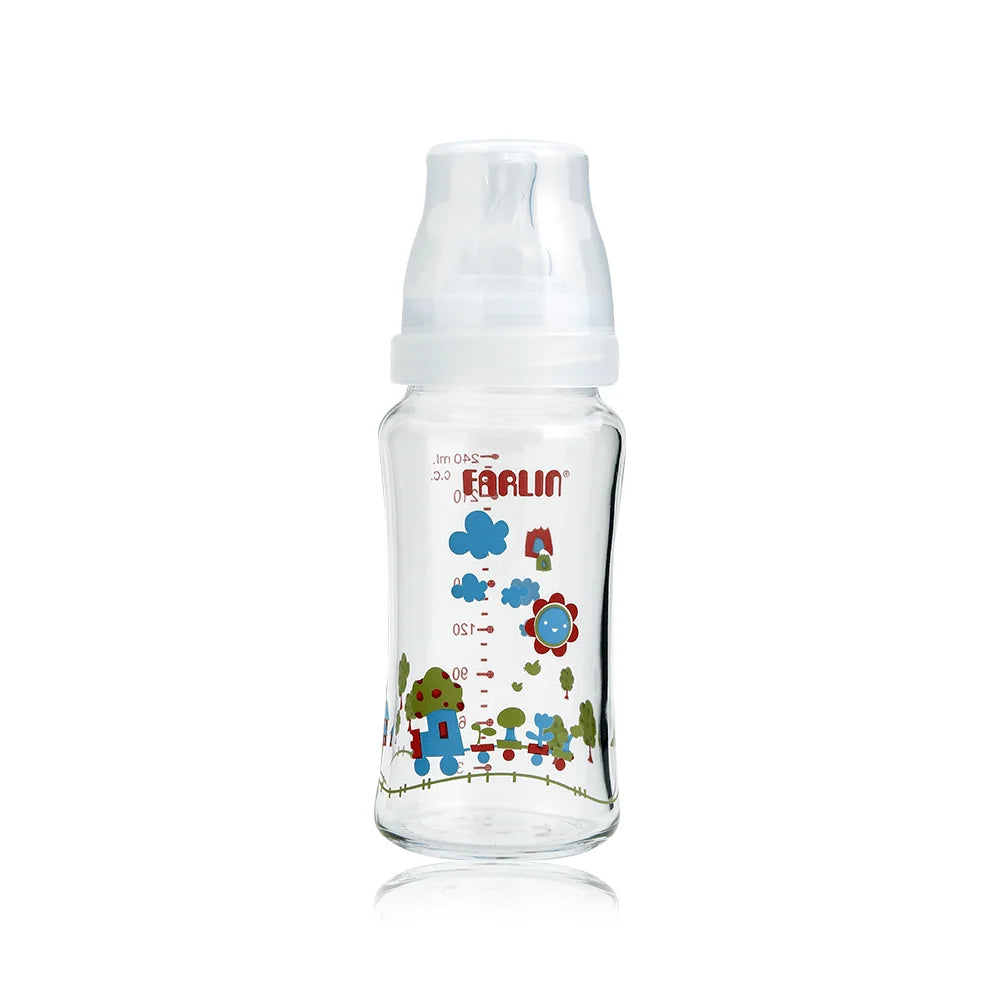 Farlin - Wide Neck Glass Feeding Bottle 240 Ml