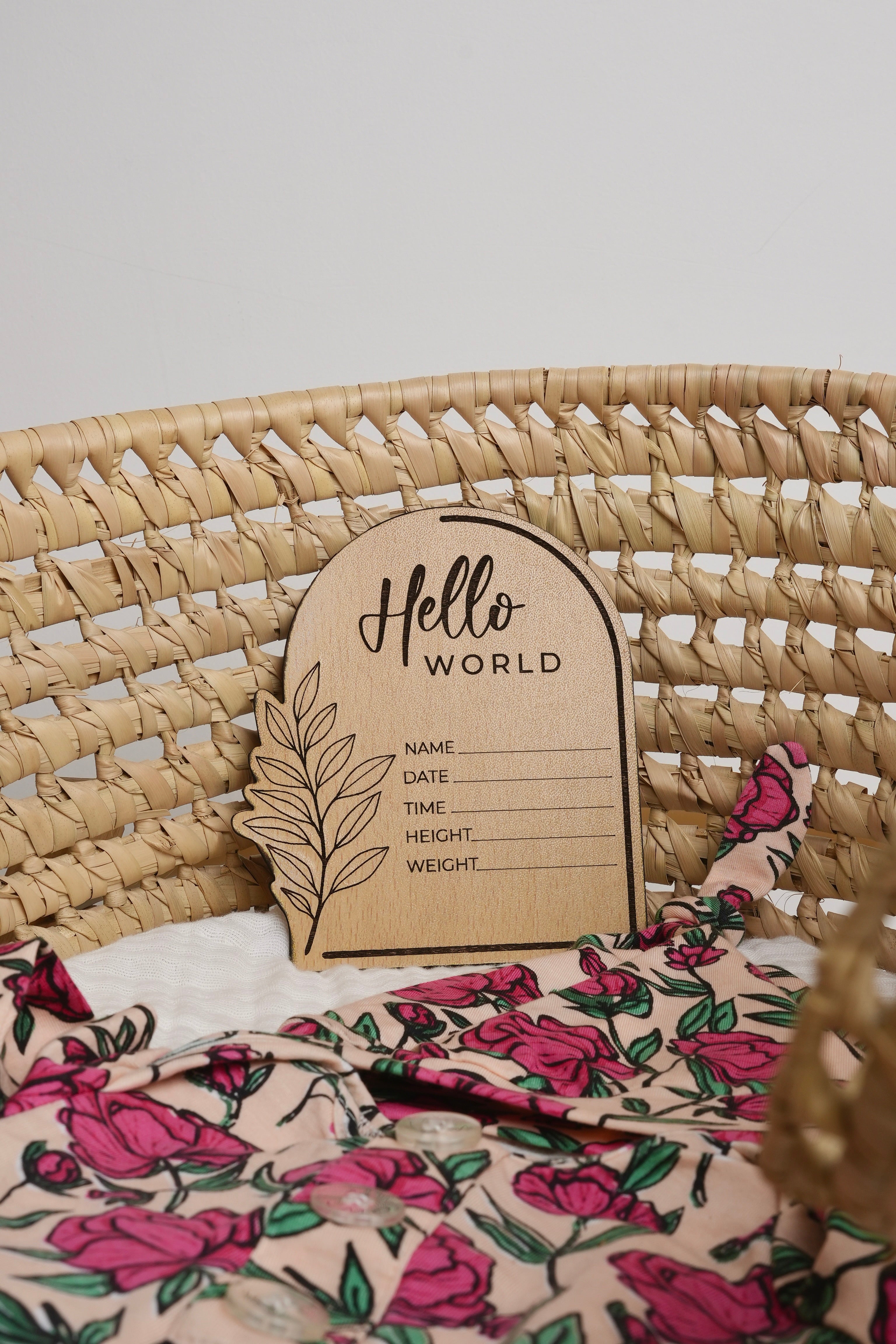 HELLO WORLD WOODEN PLAQUE