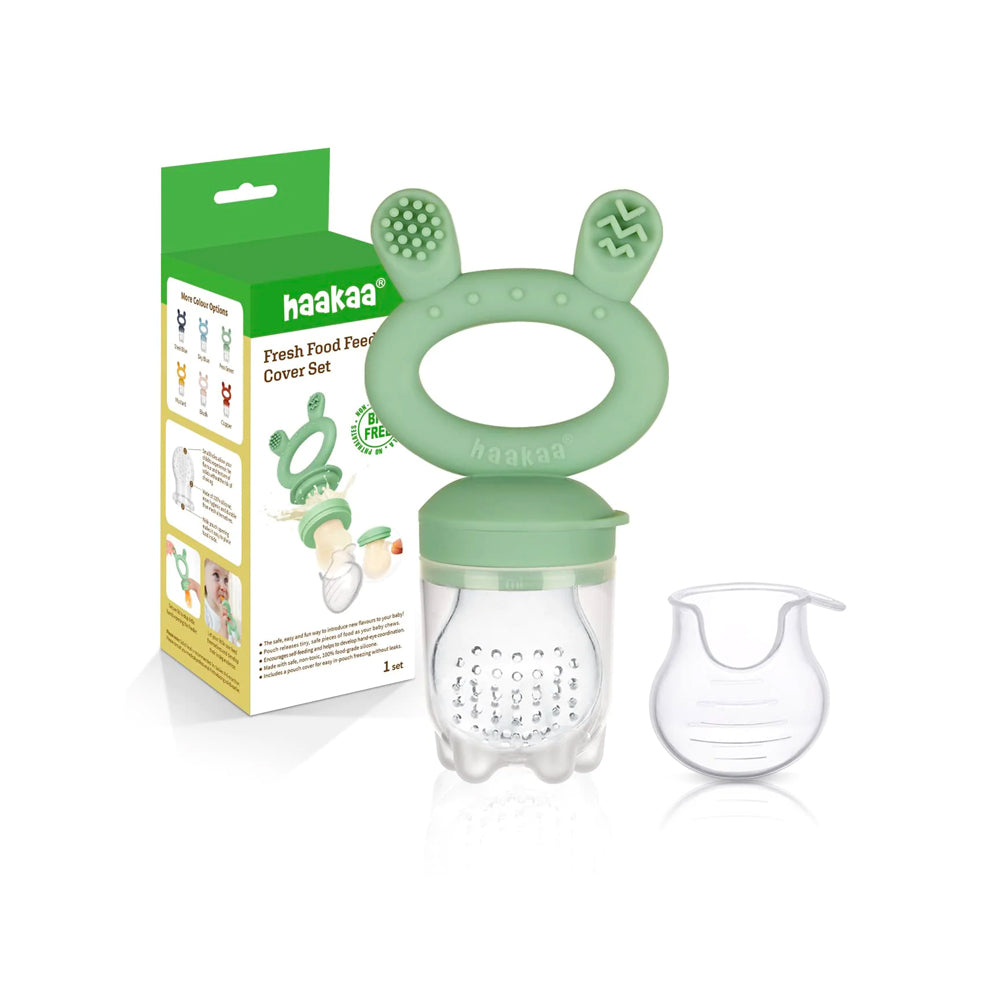 Haakaa Fresh Food Feeder & Cover Set (4m+) – Pea Green