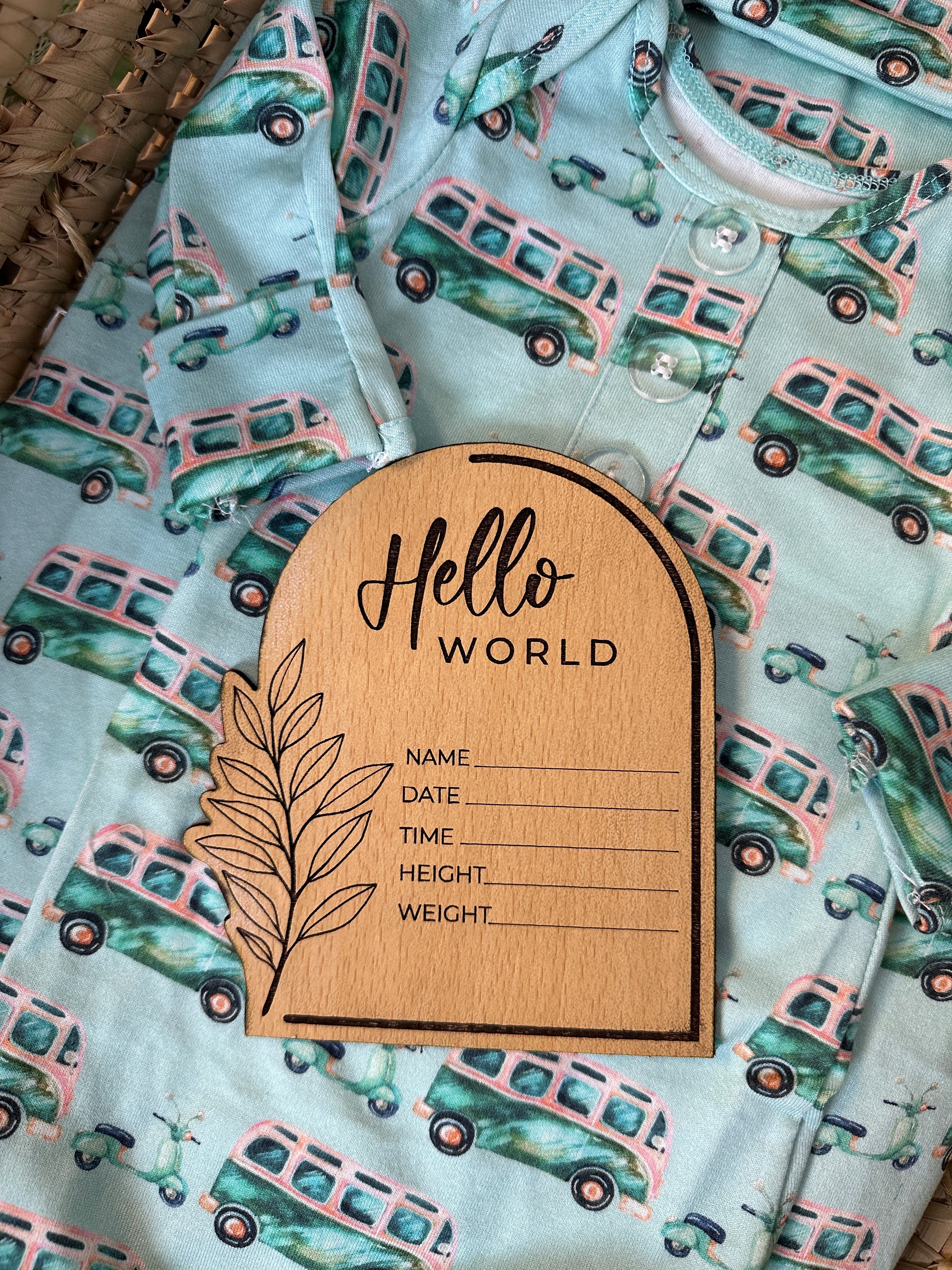 HELLO WORLD WOODEN PLAQUE