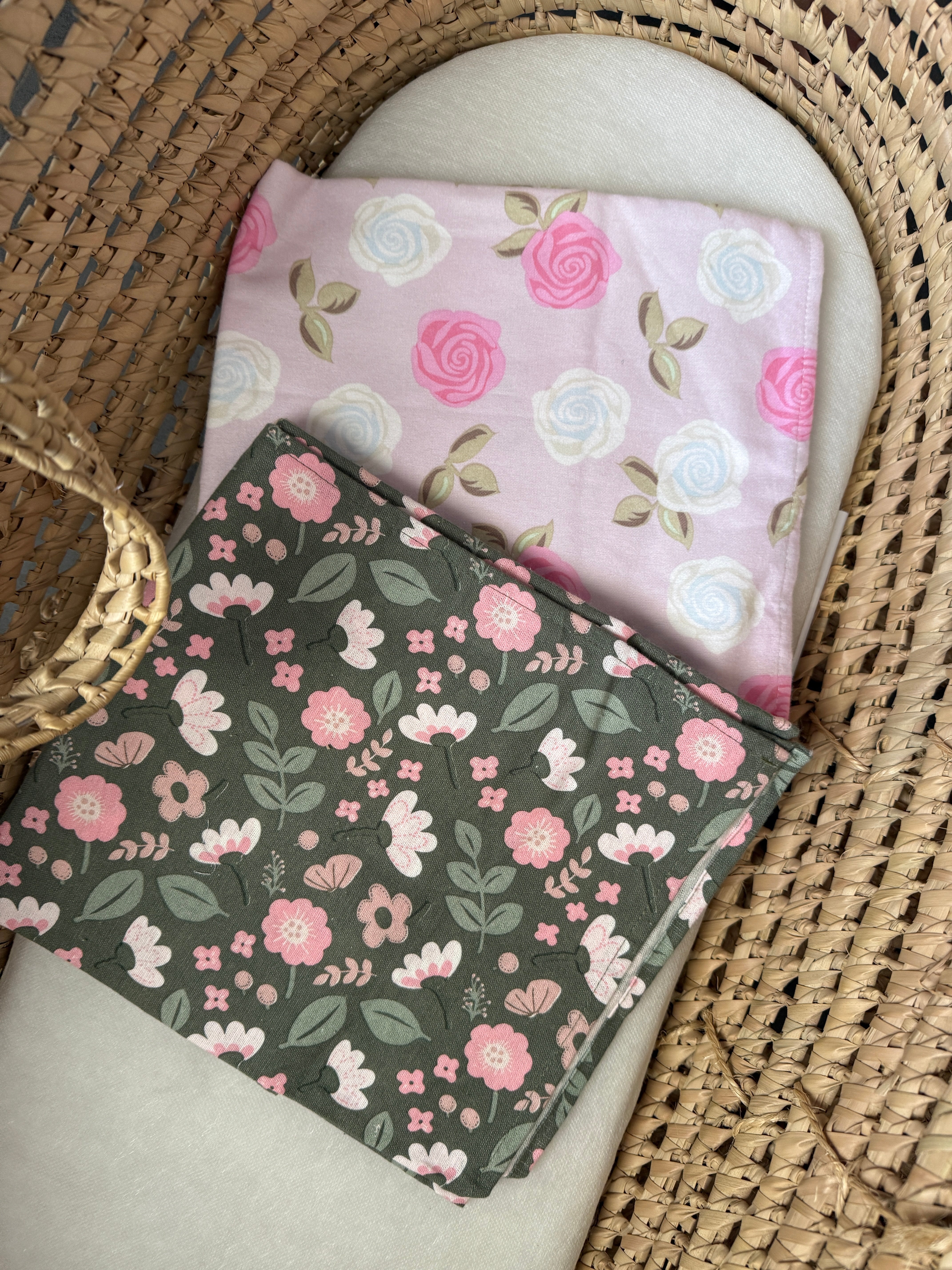 ROSE BUDS & BOTANICAL BLISS FLANNEL SWADDLE