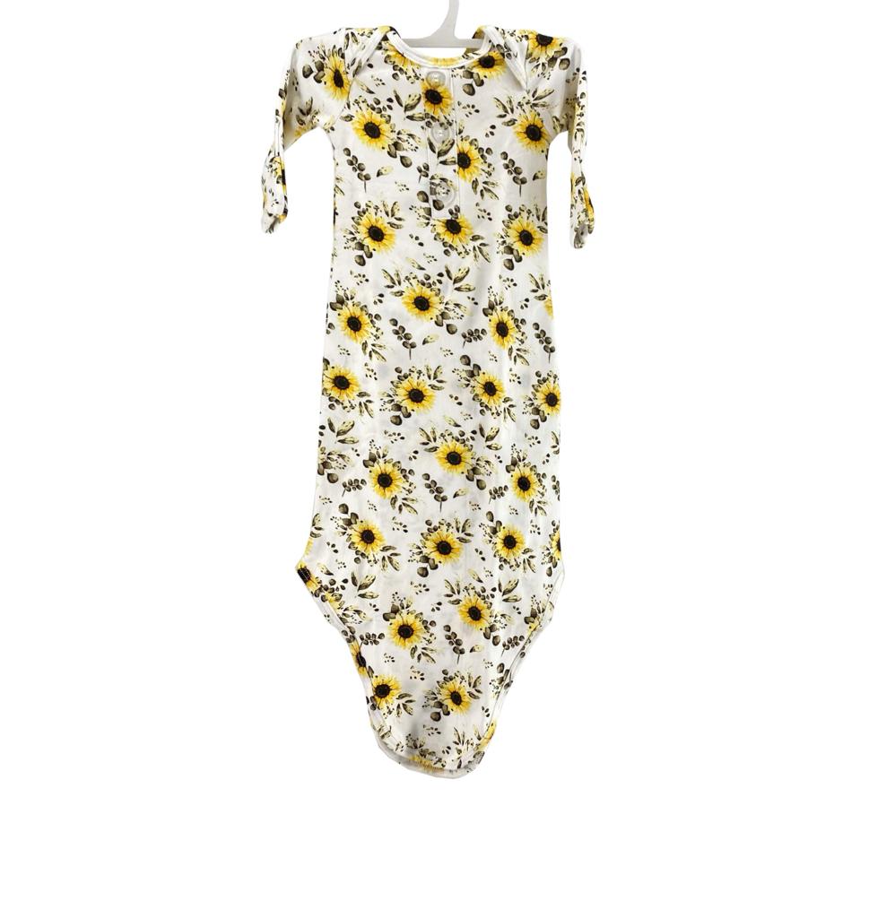 SUNFLOWER KNOTTED JERSEY GOWN