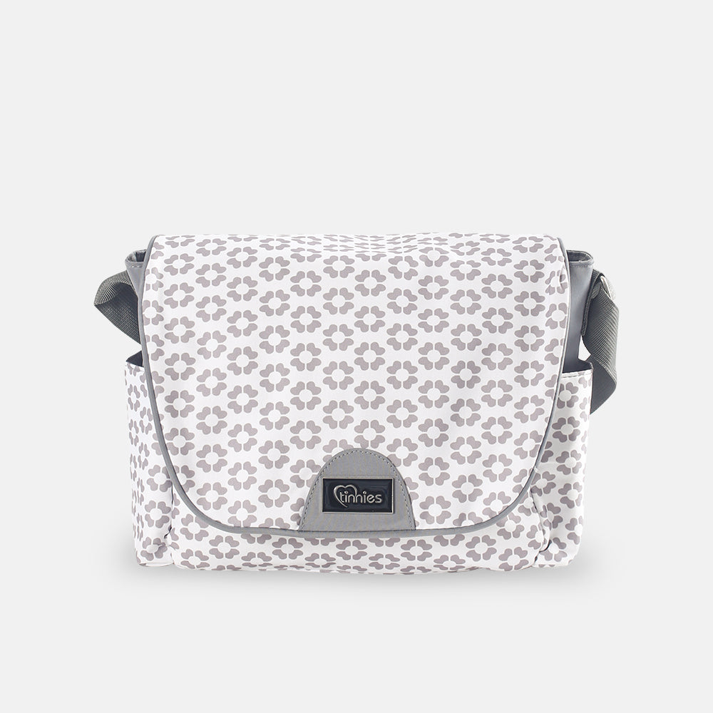 Tinnies Baby Diaper Bag Grey Floral