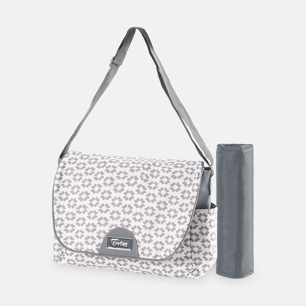 Tinnies Baby Diaper Bag Grey Floral