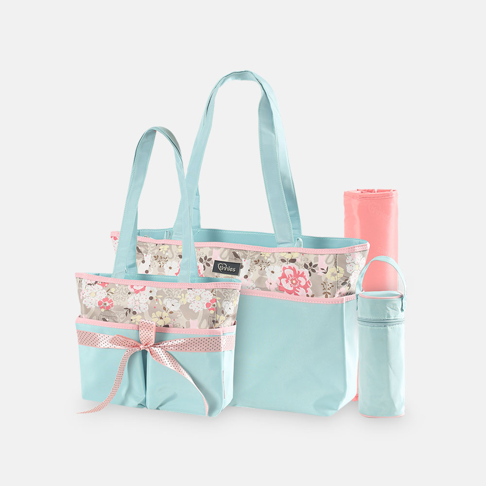 Tinnies Baby Diaper Bag Set Floral