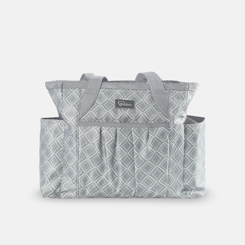 Tinnies Baby Diaper Bag Grey Printed