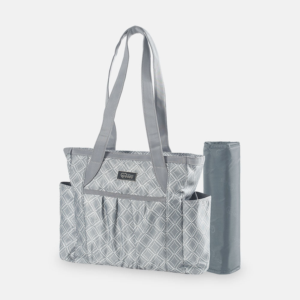 Tinnies Baby Diaper Bag Grey Printed