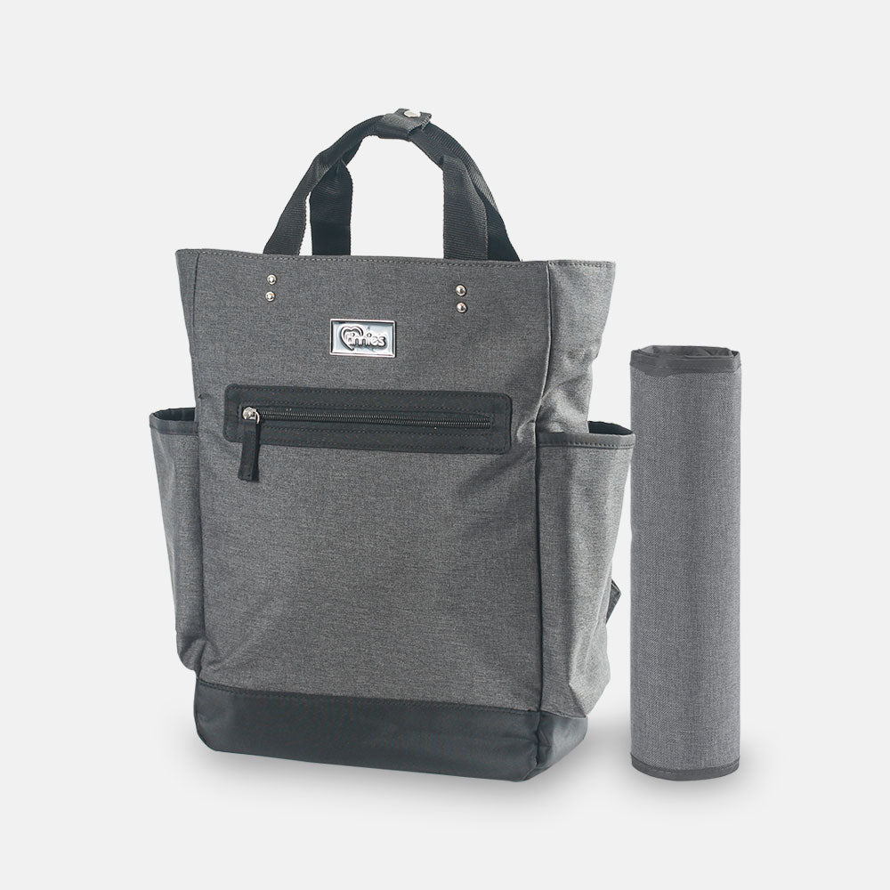 Tinnies Baby Diaper Bag Pack Minimal Textured Grey