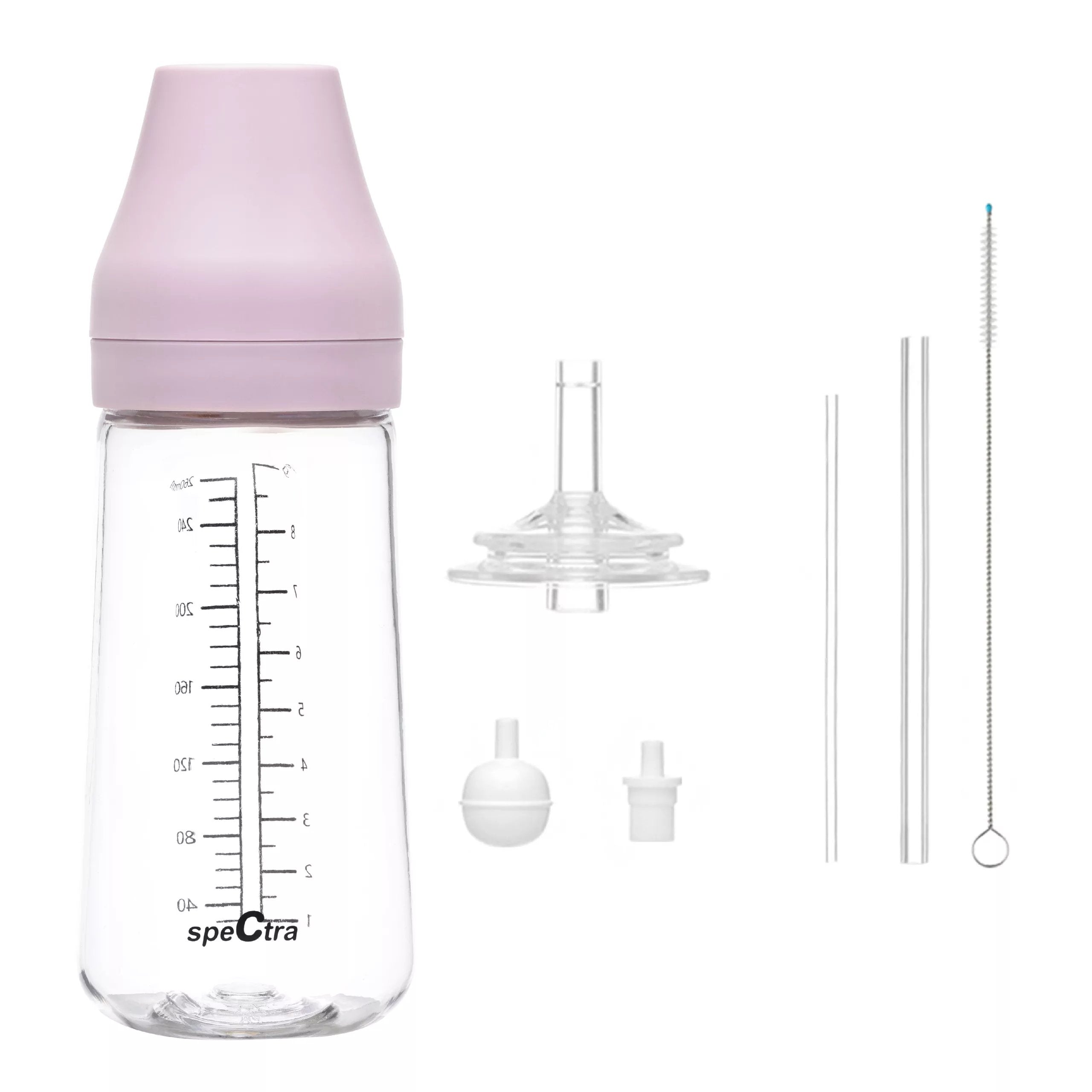 Spectra Leak Proof Straw Bottle - PA Baby Bottle Lavender 260 ML