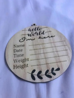 HELLO WORLD WOODEN PLAQUE