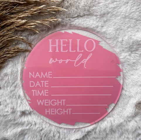 PINK & BLUE  ACRYLIC PLAQUES