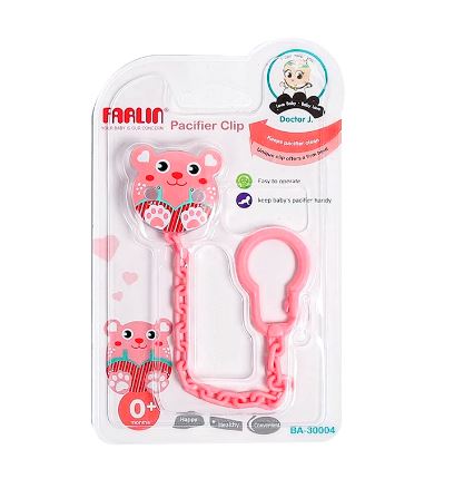 Farlin Pacifier Clip Pink