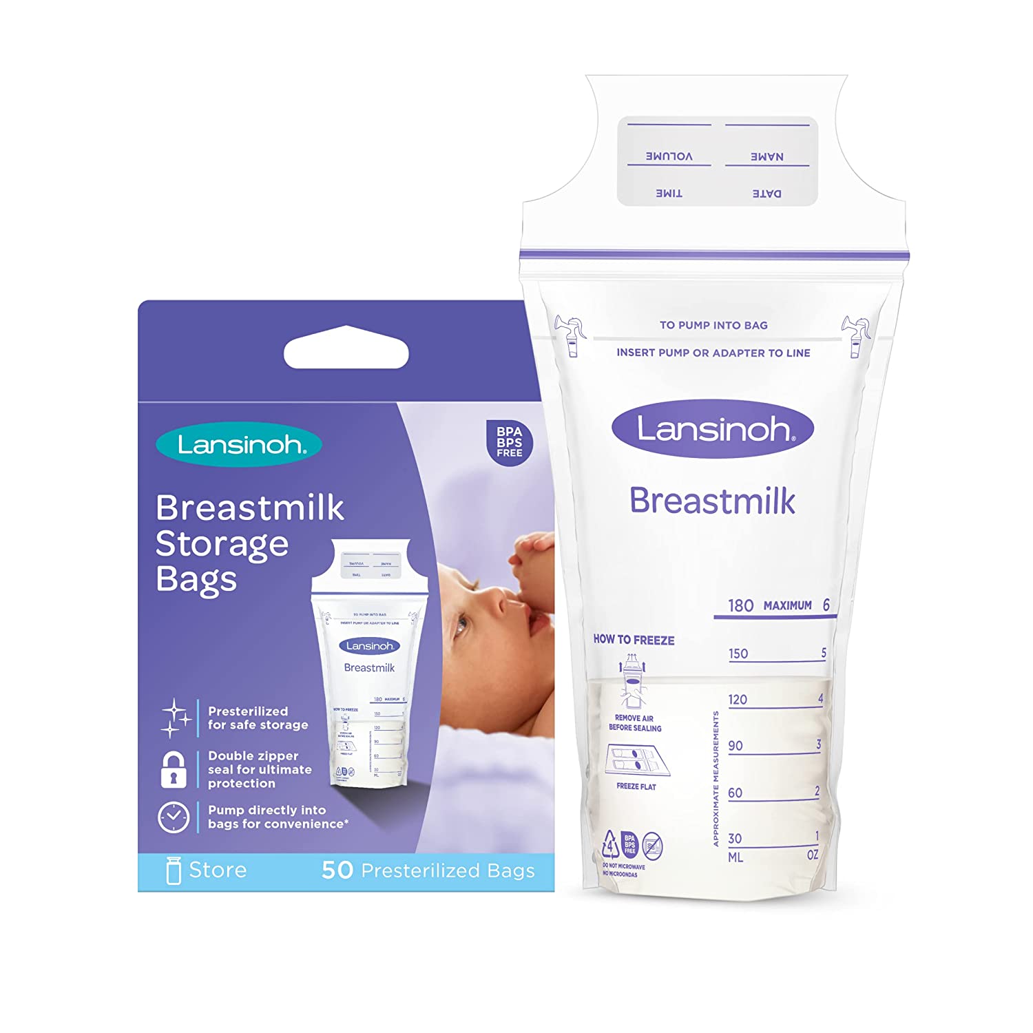 Lansinoh - Breastmilk Storage Bags (50 Count)