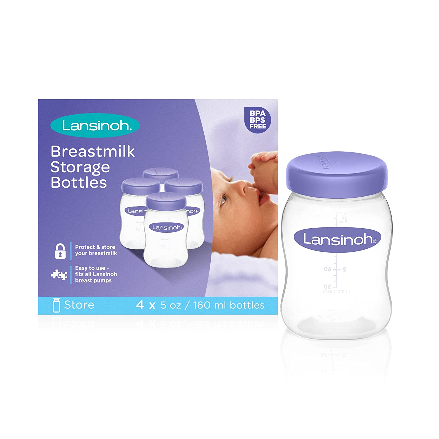 Lansinoh - Breastmilk Storage Bottles (Pack of 4)