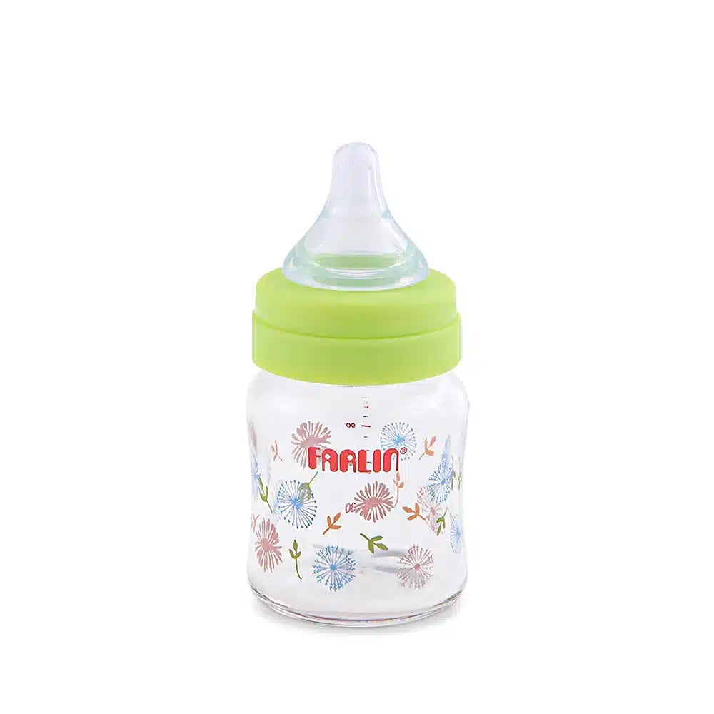 Farlin Wide-Neck Glass Feeding Bottle 120ml – Green