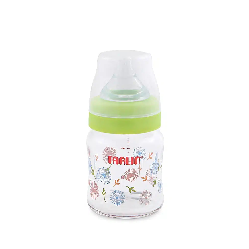 Farlin Wide-Neck Glass Feeding Bottle 120ml – Green