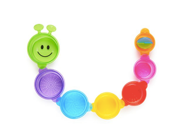 Munchkin - Caterpillar Spillers Stacking and Straining Cups Bath Toy