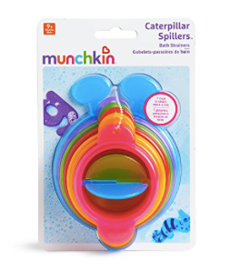 Munchkin - Caterpillar Spillers Stacking and Straining Cups Bath Toy