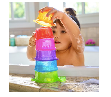 Munchkin - Caterpillar Spillers Stacking and Straining Cups Bath Toy
