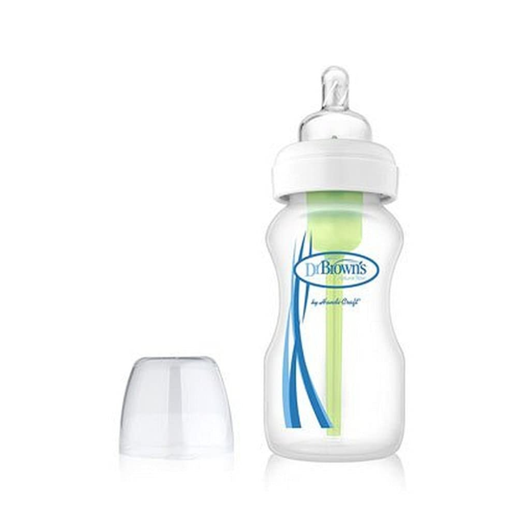 Dr Brown's Wide-Neck Baby Bottle with Level 1 Nipple - 9oz