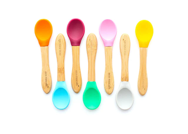 Eco Rascals Best Bamboo and Silicone Spoon Set Of 3