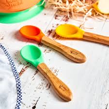 Eco Rascals Best Bamboo and Silicone Spoon Set Of 3